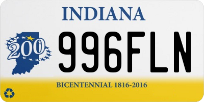 IN license plate 996FLN