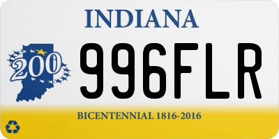 IN license plate 996FLR