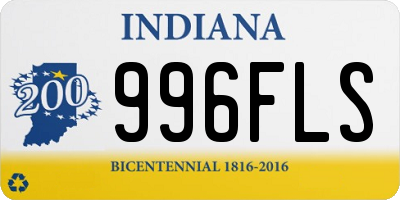 IN license plate 996FLS