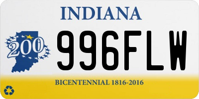 IN license plate 996FLW