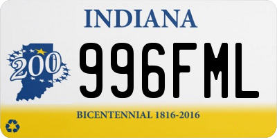 IN license plate 996FML