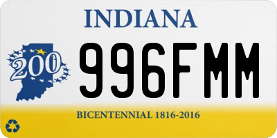 IN license plate 996FMM