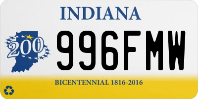 IN license plate 996FMW