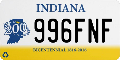 IN license plate 996FNF