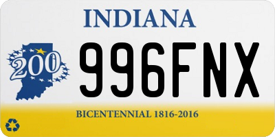 IN license plate 996FNX