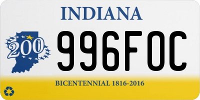 IN license plate 996FOC