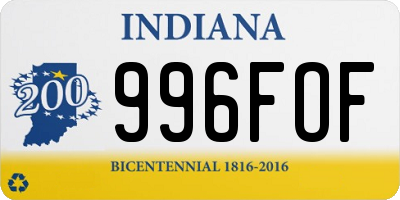 IN license plate 996FOF