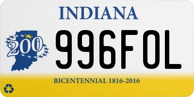 IN license plate 996FOL