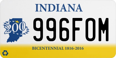 IN license plate 996FOM