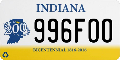 IN license plate 996FOO