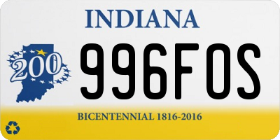 IN license plate 996FOS