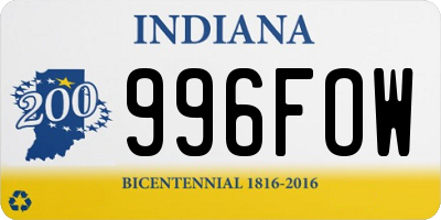 IN license plate 996FOW