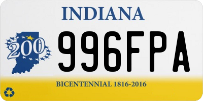 IN license plate 996FPA