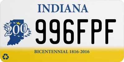 IN license plate 996FPF