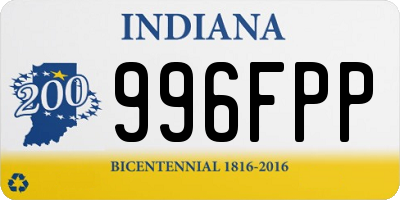 IN license plate 996FPP