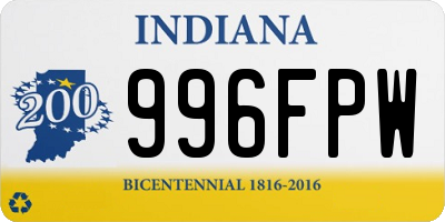 IN license plate 996FPW