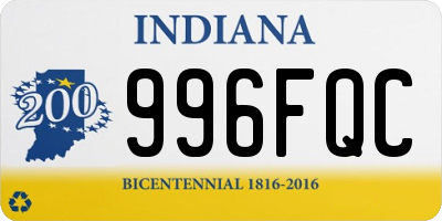 IN license plate 996FQC