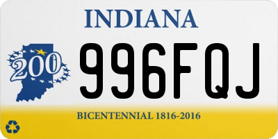 IN license plate 996FQJ