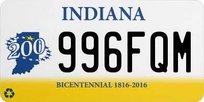 IN license plate 996FQM