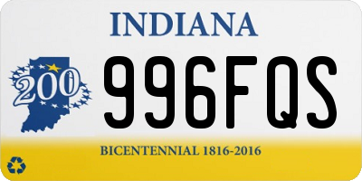 IN license plate 996FQS