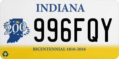 IN license plate 996FQY