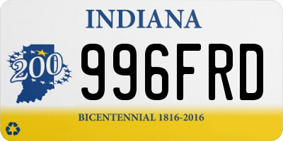 IN license plate 996FRD