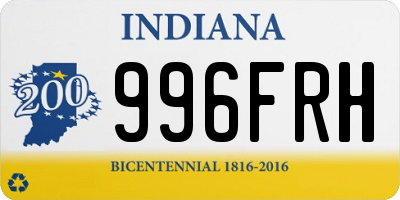 IN license plate 996FRH