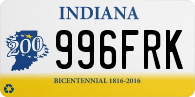 IN license plate 996FRK