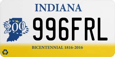 IN license plate 996FRL