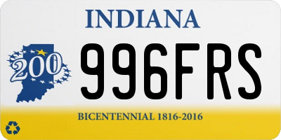 IN license plate 996FRS