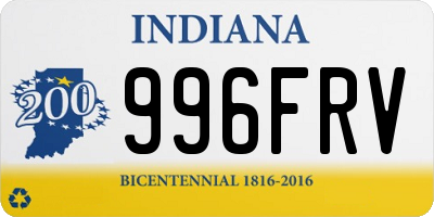 IN license plate 996FRV