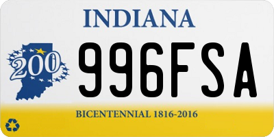 IN license plate 996FSA