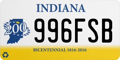 IN license plate 996FSB