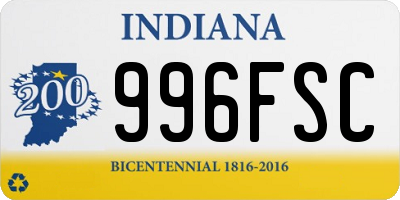 IN license plate 996FSC