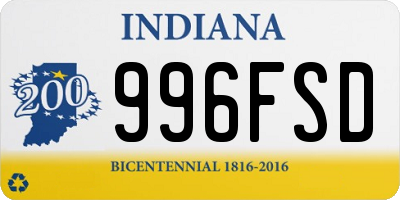 IN license plate 996FSD