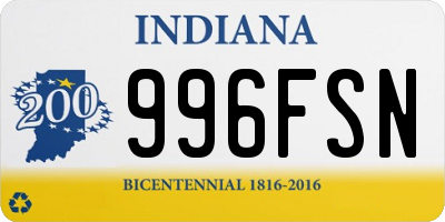 IN license plate 996FSN