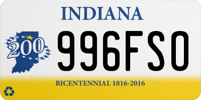 IN license plate 996FSO