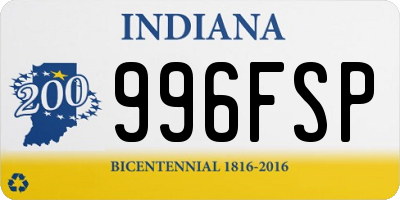 IN license plate 996FSP