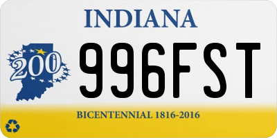 IN license plate 996FST