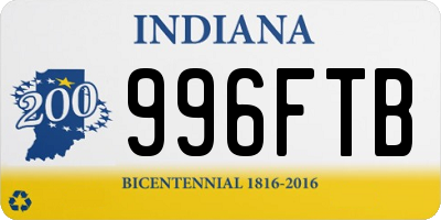 IN license plate 996FTB