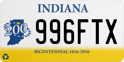 IN license plate 996FTX