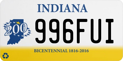 IN license plate 996FUI