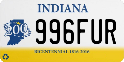 IN license plate 996FUR