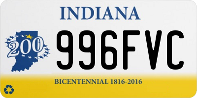 IN license plate 996FVC