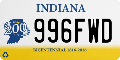 IN license plate 996FWD