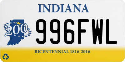 IN license plate 996FWL