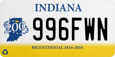 IN license plate 996FWN