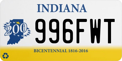 IN license plate 996FWT