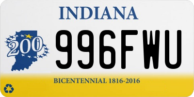 IN license plate 996FWU