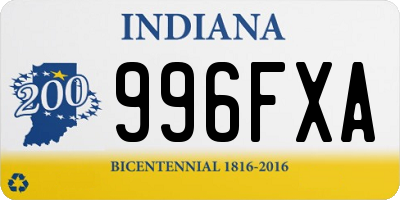 IN license plate 996FXA